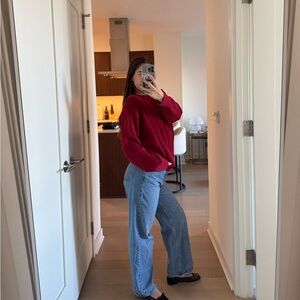 Classic Cozy Red 100% Cotton Sweater